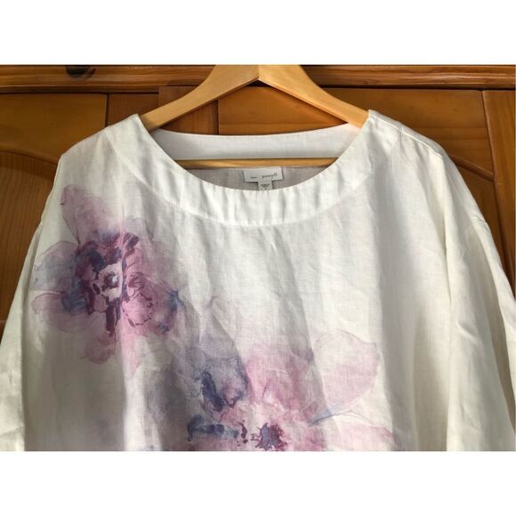 J. Jill Pure Jill Linen Watercolor Flower Floral Flowy Tunic-Top - Picture 4 of 12